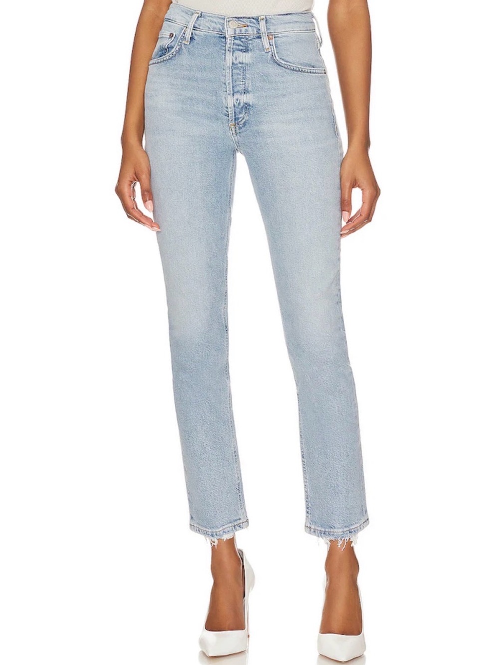 AGOLDE Riley High Rise Straight Crop Jean in Dynamic.